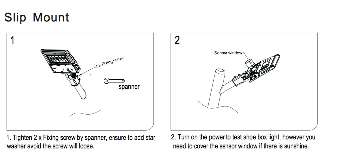 LED Global Supply Shoebox LED Install Slip Mount