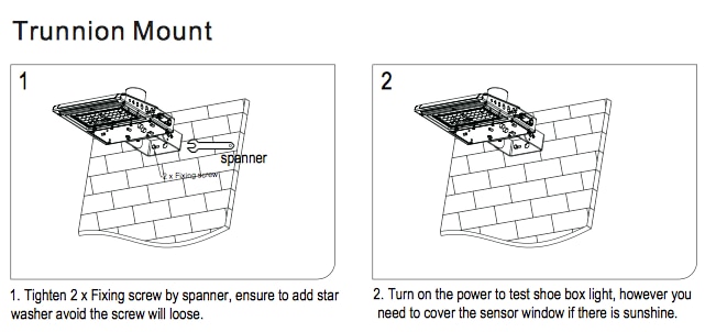 LED Global Supply Shoebox LED Trunnion Mount
